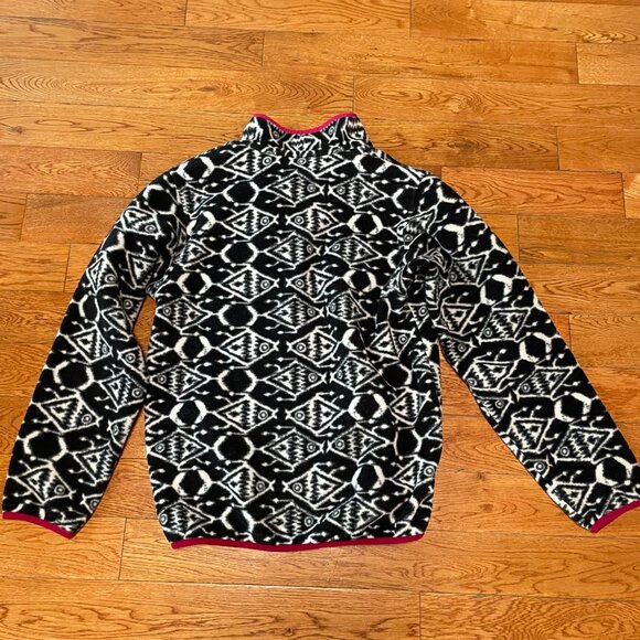 EUC Patagonia Synchilla Snap Fleece Ikat Fish Big Unisex Small Made in Mexico - Picture 3 of 4